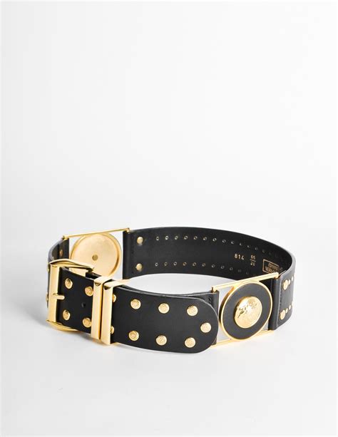 studded versace belt vintage reversible buckle|authentic versace belt.